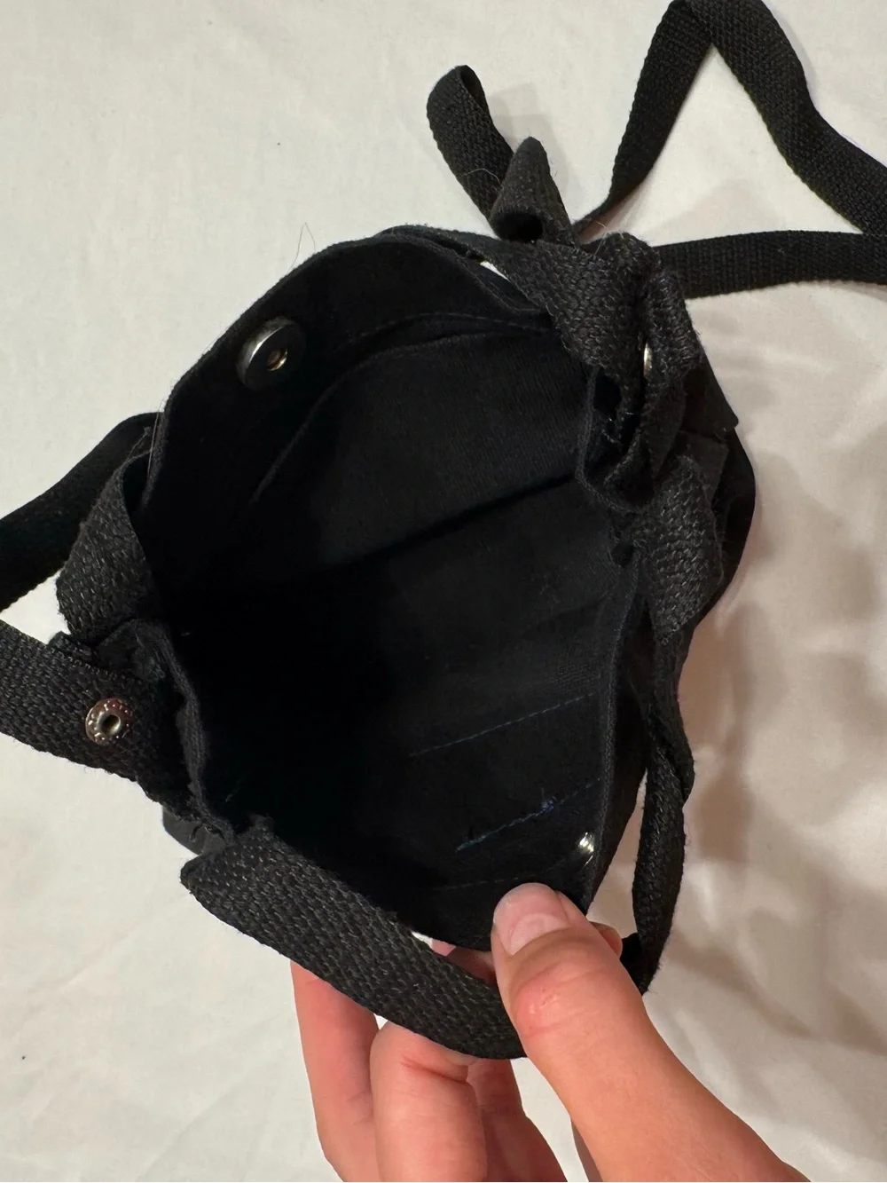 Black Canvas Crossbody Travel Bag